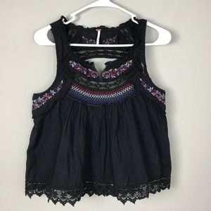 Free People Wonderland Top Embroidered Beaded